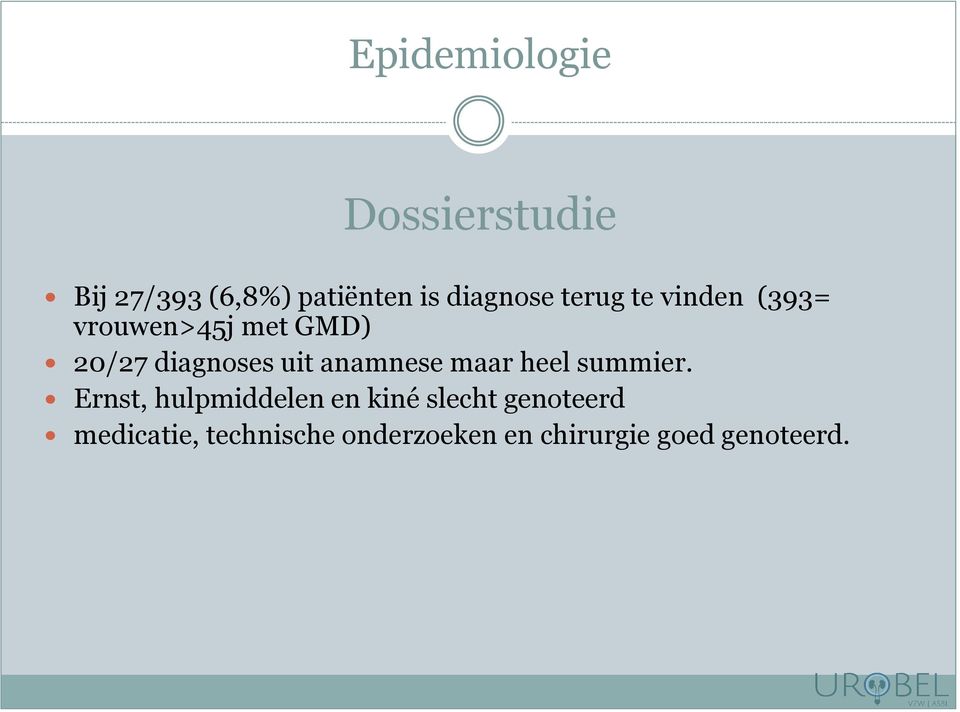 diagnoses uit anamnese maar heel summier.