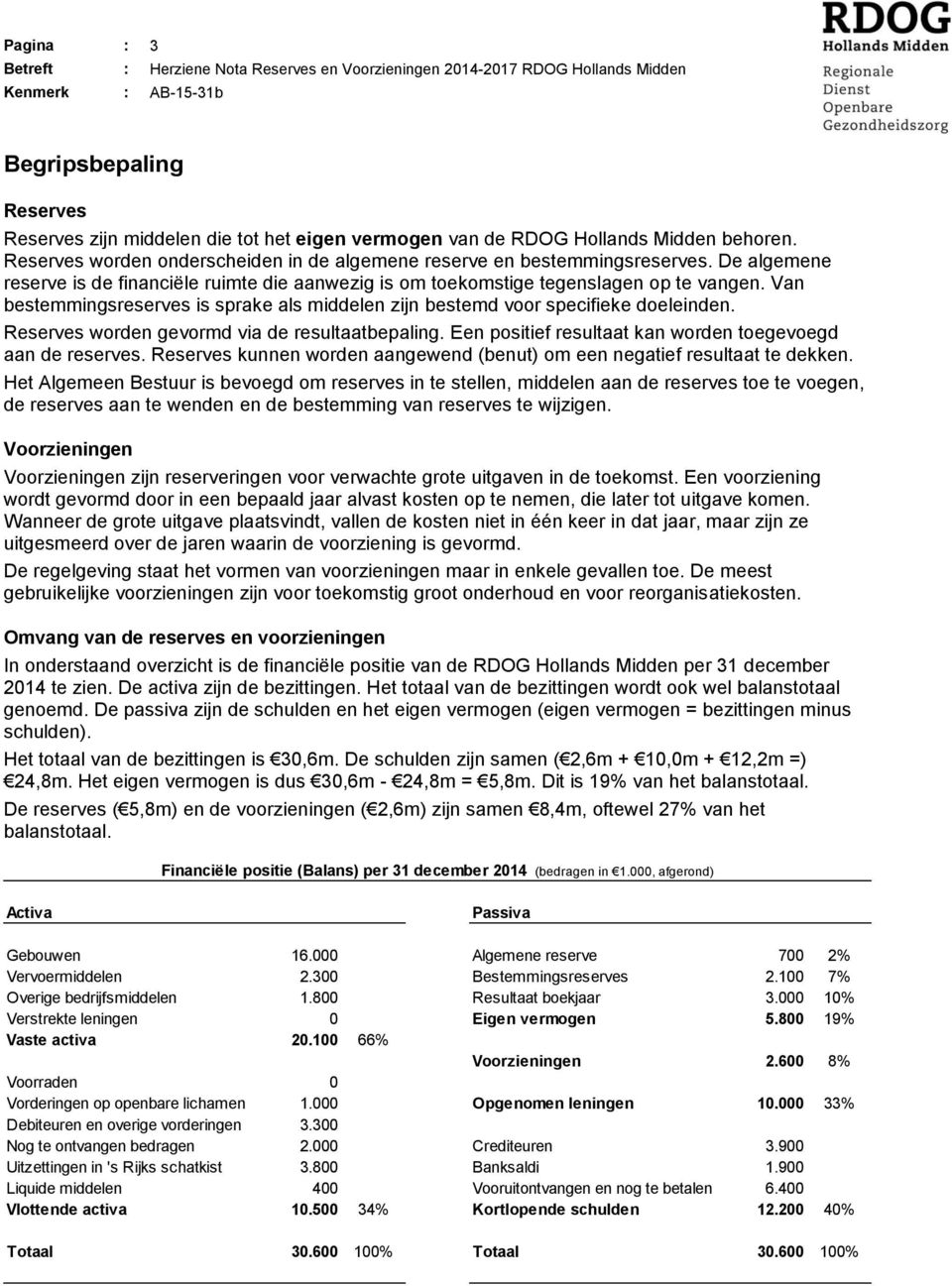 Reserves worden gevormd via de resultaatbepaling. Een positief resultaat kan worden toegevoegd aan de reserves. Reserves kunnen worden aangewend (benut) om een negatief resultaat te dekken.