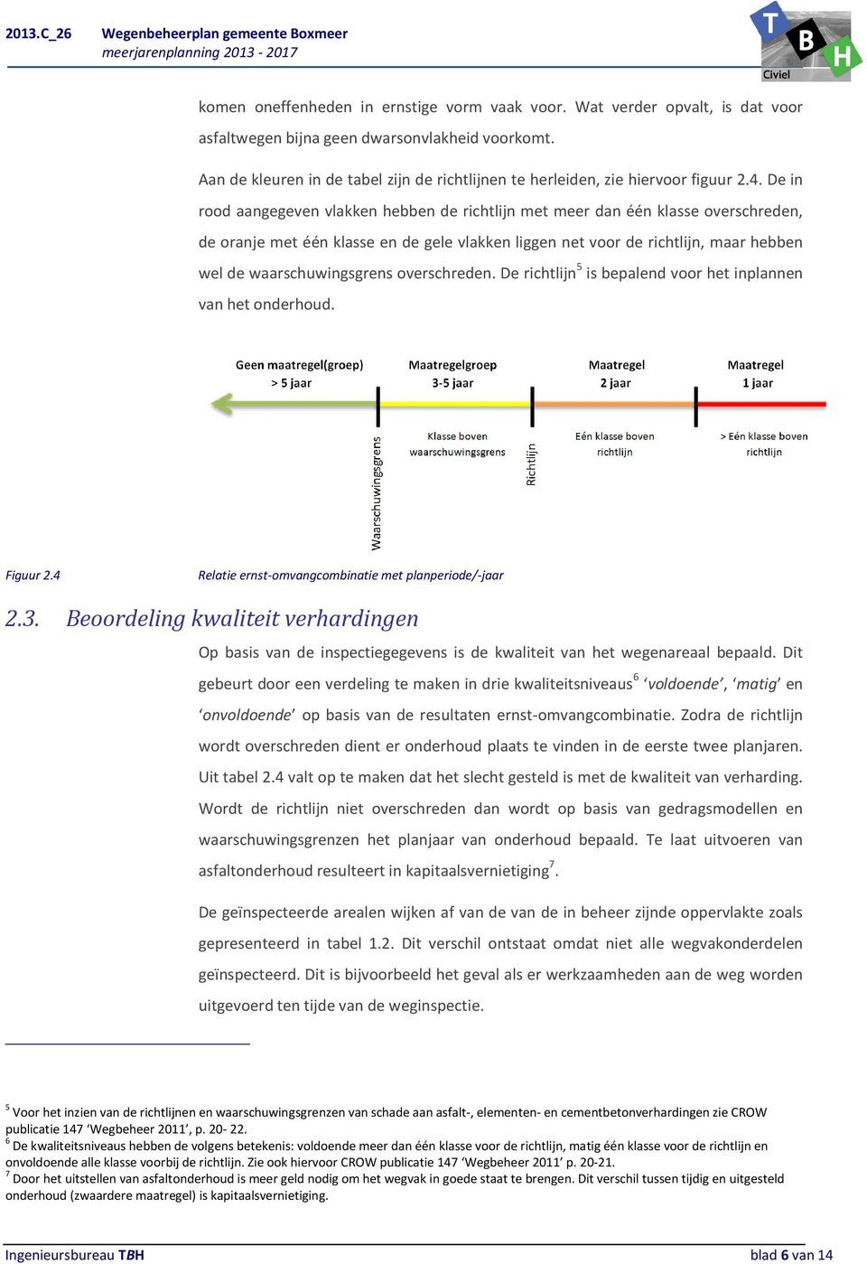 De in rood aangegeven vlakken hebben de richtlijn met meer dan één klasse overschreden, de oranje met één klasse en de gele vlakken liggen net voor de richtlijn, maar hebben wel de waarschuwingsgrens