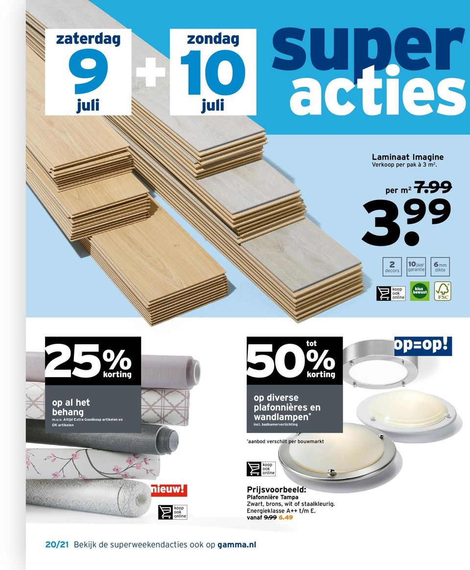 Altijd Extra Goedkoop artikelen en OK artikelen 50 % tot op diverse plafonnières en wandlampen * incl.