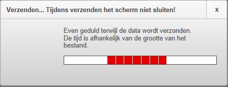 9 Na het invullen van uw tekst kiest u de button verzenden. Tijdens het verzenden krijgt u het verzoek even te wachten, na het verzenden komt u terug in de homepagina van de supportsite.