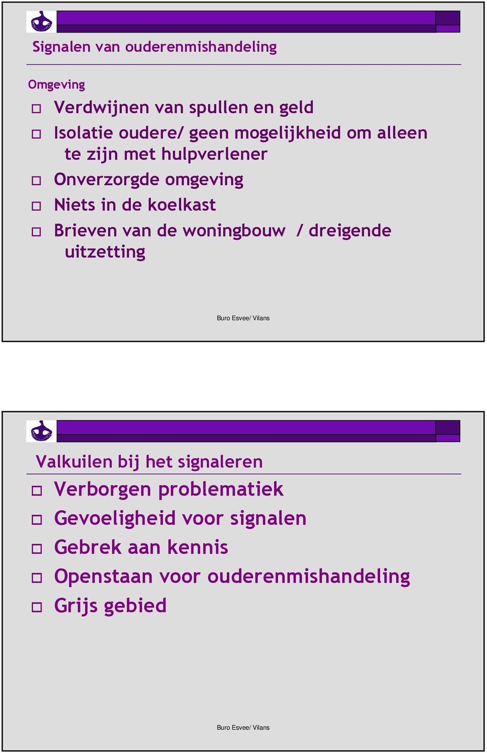 Brieven van de woningbouw / dreigende uitzetting Valkuilen bij het signaleren Verborgen