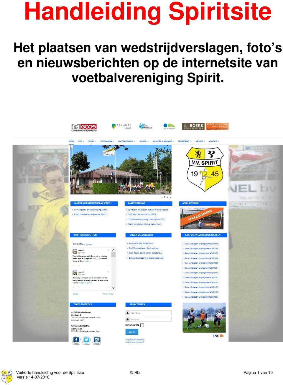 nieuwsberichten op de internetsite van