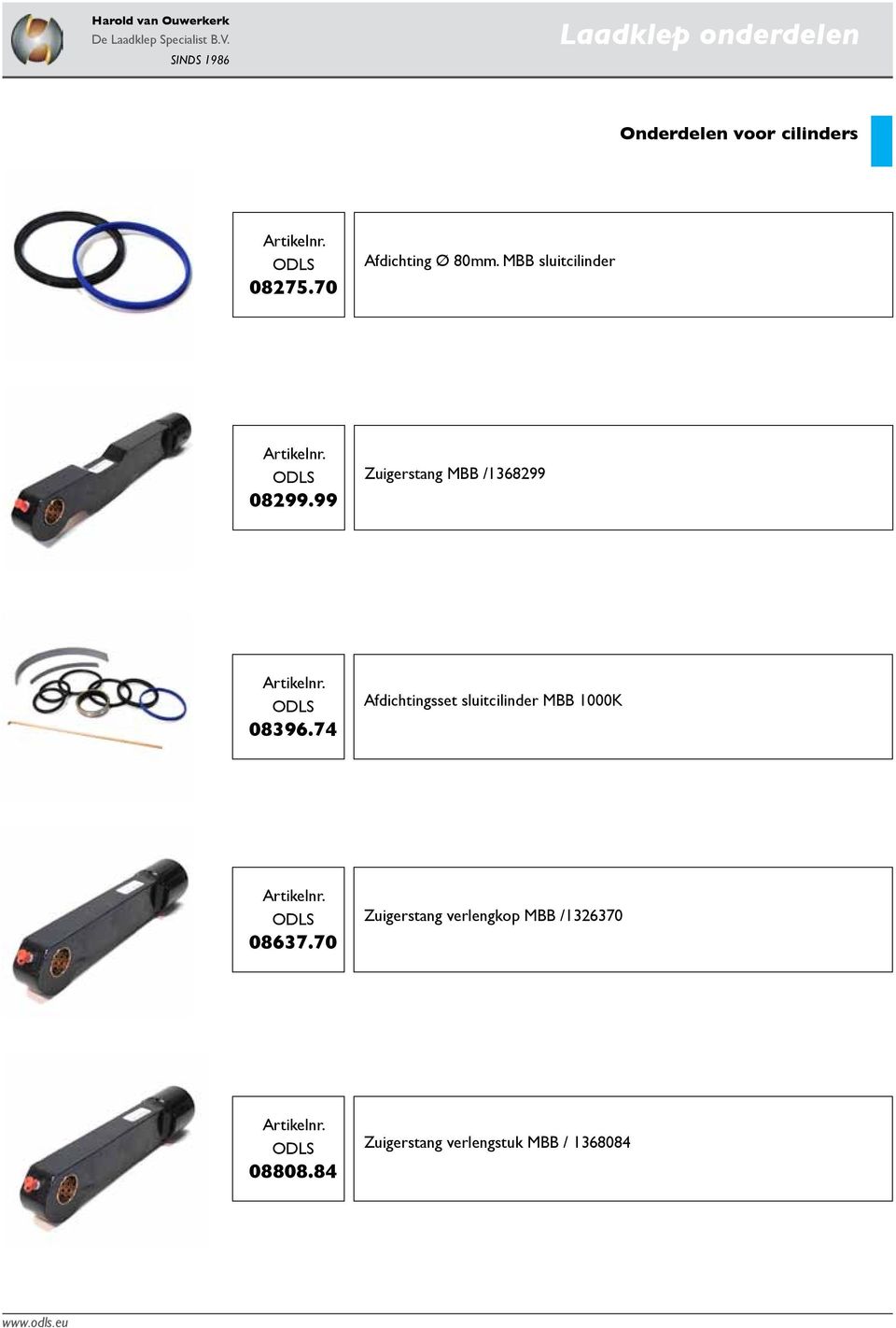 74 Afdichtingsset sluitcilinder MBB 1000K 08637.