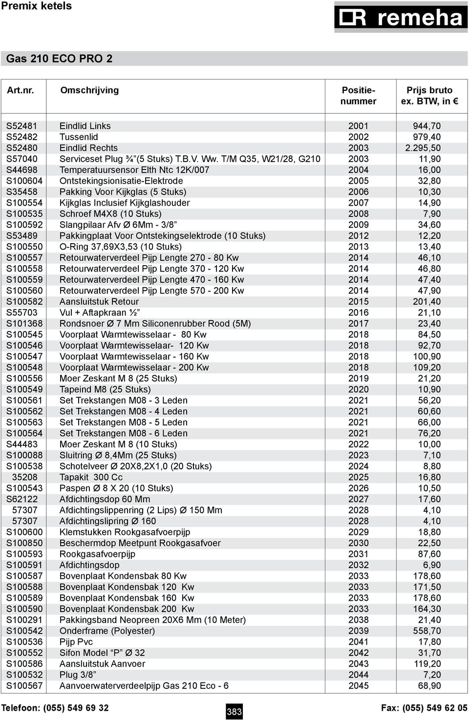 T/M Q35, W21/28, G210 2003 11,90 S44698 Temperatuursensor Elth Ntc 12K/007 2004 16,00 S100604 Ontstekingsionisatie-Elektrode 2005 32,80 S35458 Pakking Voor Kijkglas (5 Stuks) 2006 10,30 S100554