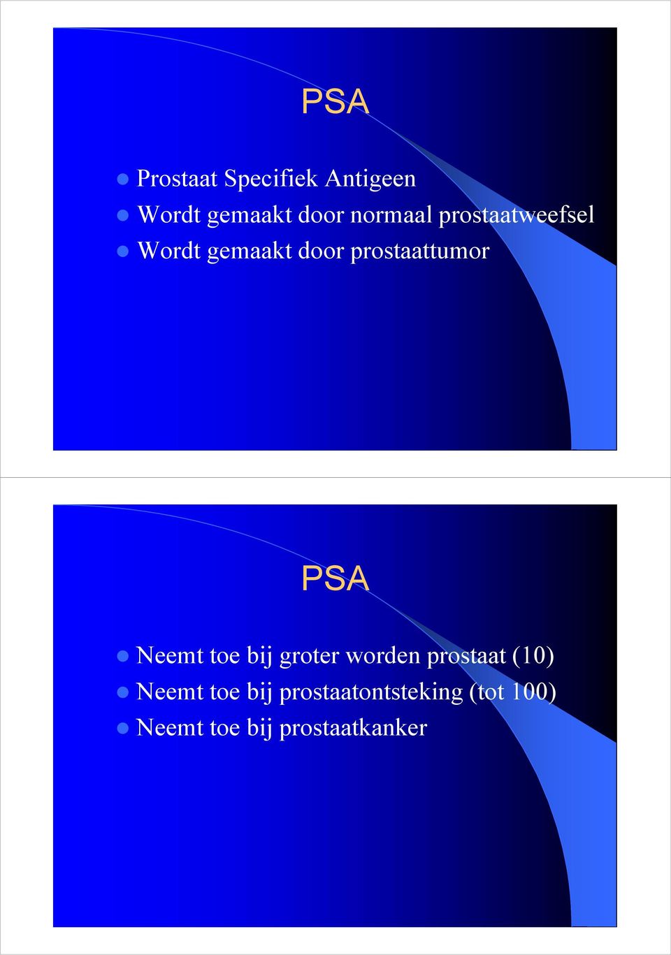 PSA Neemt toe bij groter worden prostaat (10) Neemt toe