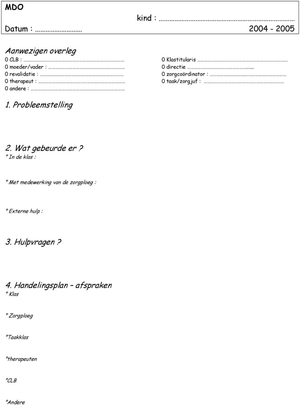 Probleemstelling 2. Wat gebeurde er?