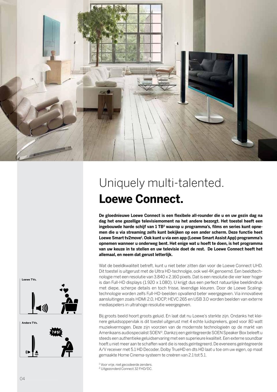 Deze functie heet Loewe Smart tv2move 1. Ook kunt u via een app (Loewe Smart Assist App) programma s opnemen wanneer u onderweg bent.