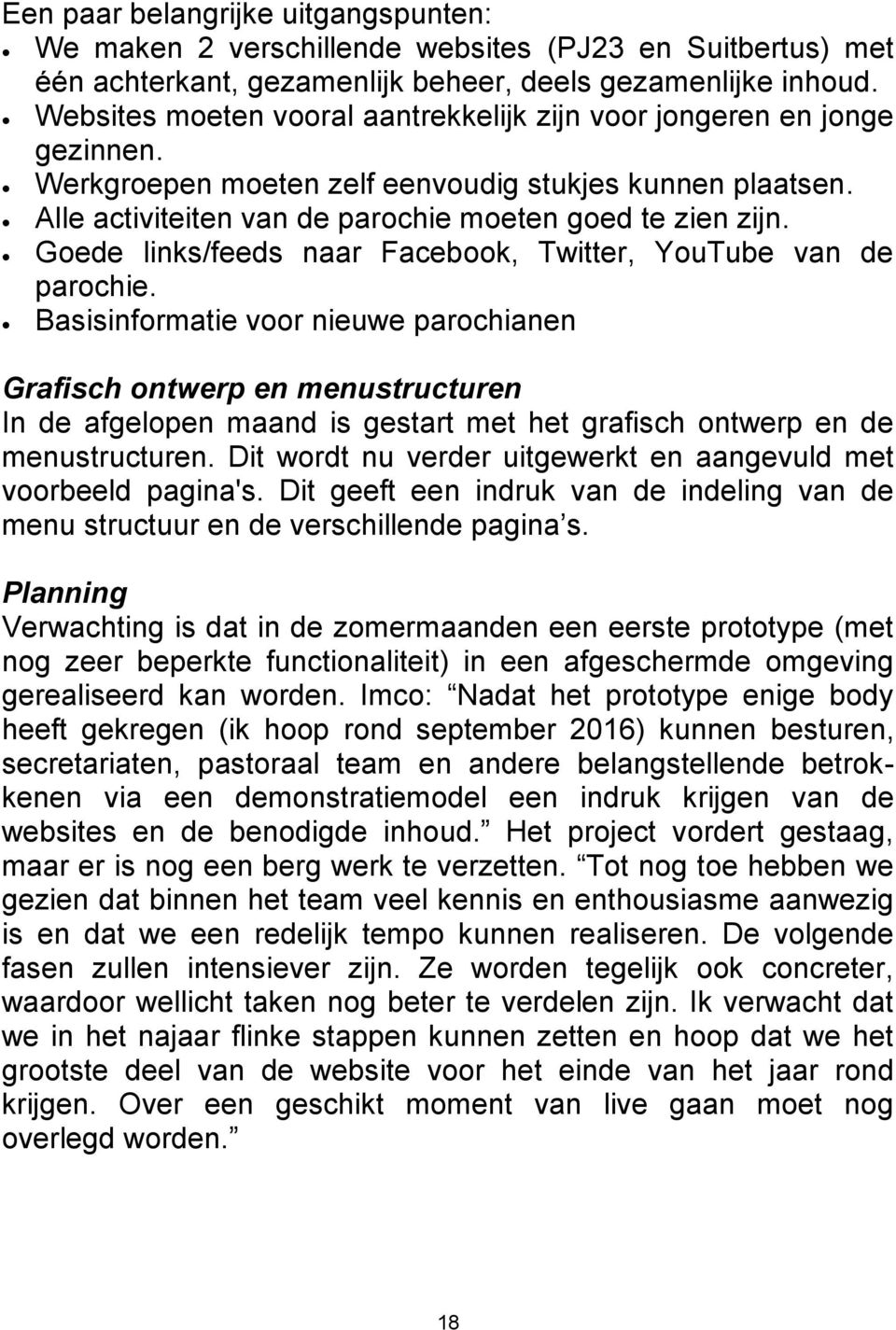 Goede links/feeds naar Facebook, Twitter, YouTube van de parochie.