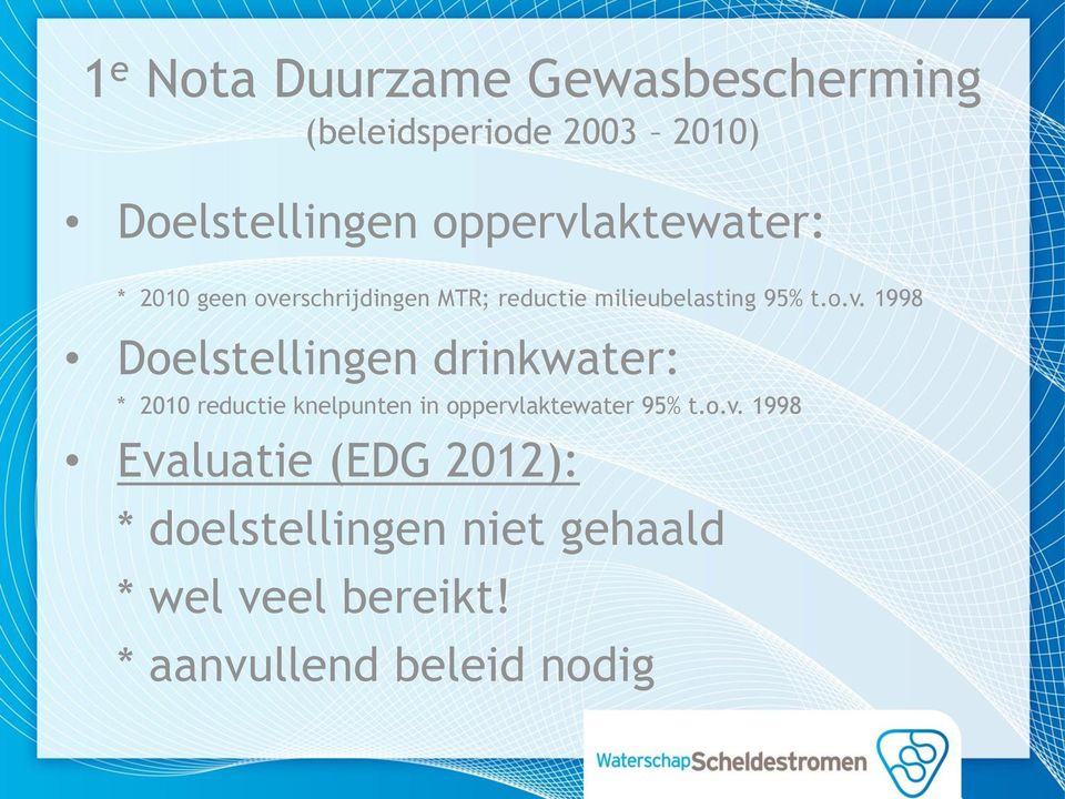 aktewater: * 2010 geen ove