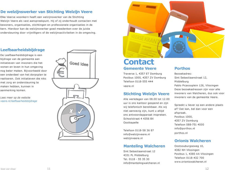 Hierdoor kan de welzijnswerker goed meedenken over de juiste ondersteuning door vrijwilligers of de welzijnsactiviteiten in de omgeving.