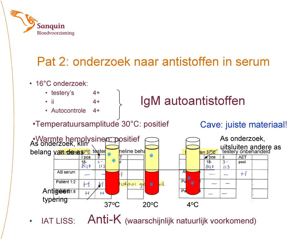 testery bromeline behandeld IgM autoantistoffen Cave: juiste materiaal!