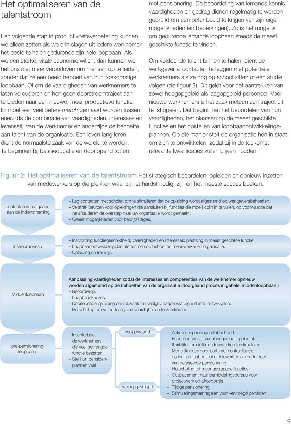 Of om de vaardigheden van werknemers te laten verouderen en hen geen doorstroomtraject aan te bieden naar een nieuwe, meer productieve functie.