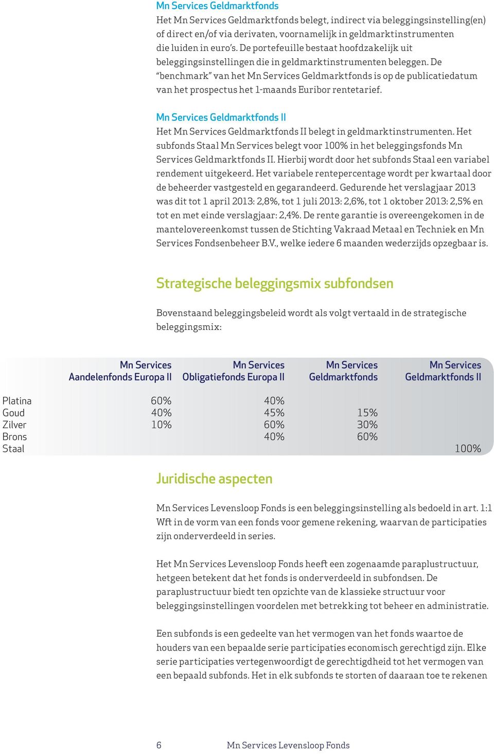 De benchmark van het Mn Services Geldmarktfonds is op de publicatiedatum van het prospectus het 1-maands Euribor rentetarief.