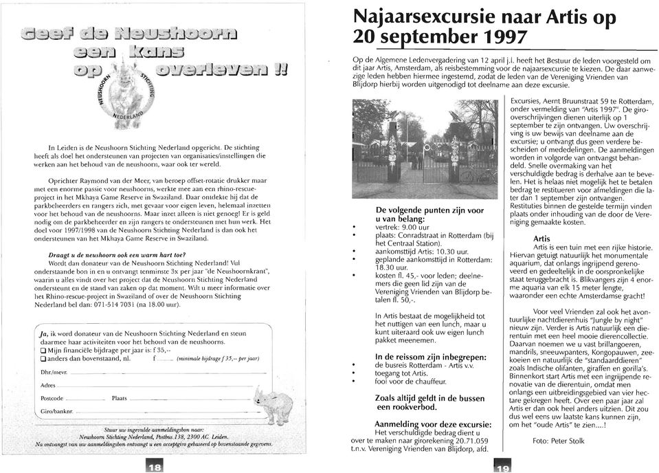 In Leiden is de Neushoorn Stichting Nederland opgericht.