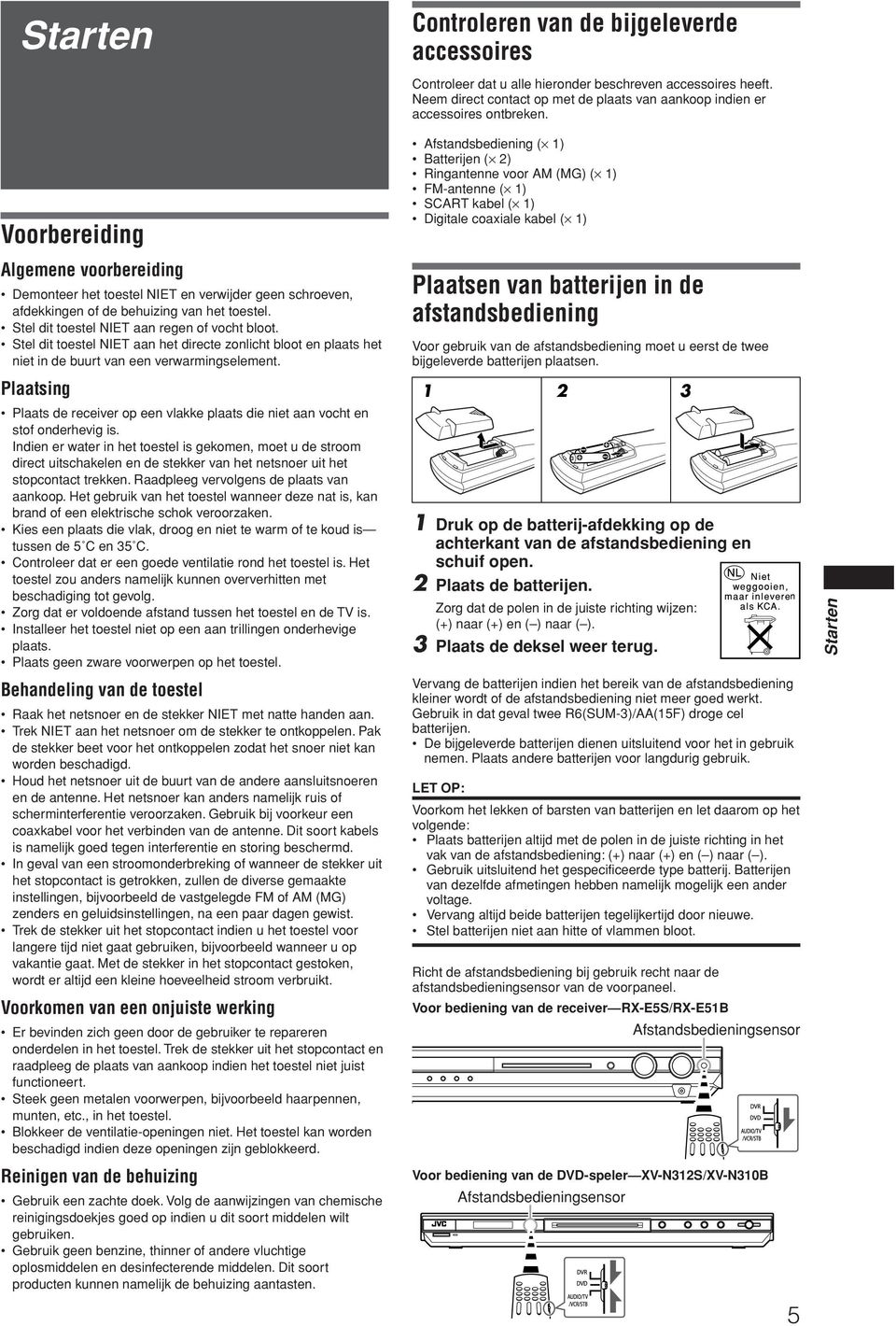 Stel dit toestel NIET aan het directe zonlicht bloot en plaats het niet in de buurt van een verwarmingselement.