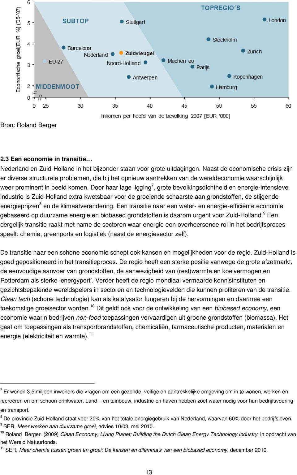 Door haar lage ligging 7, grote bevolkingsdichtheid en energie-intensieve industrie is Zuid-Holland extra kwetsbaar voor de groeiende schaarste aan grondstoffen, de stijgende energieprijzen 8 en de