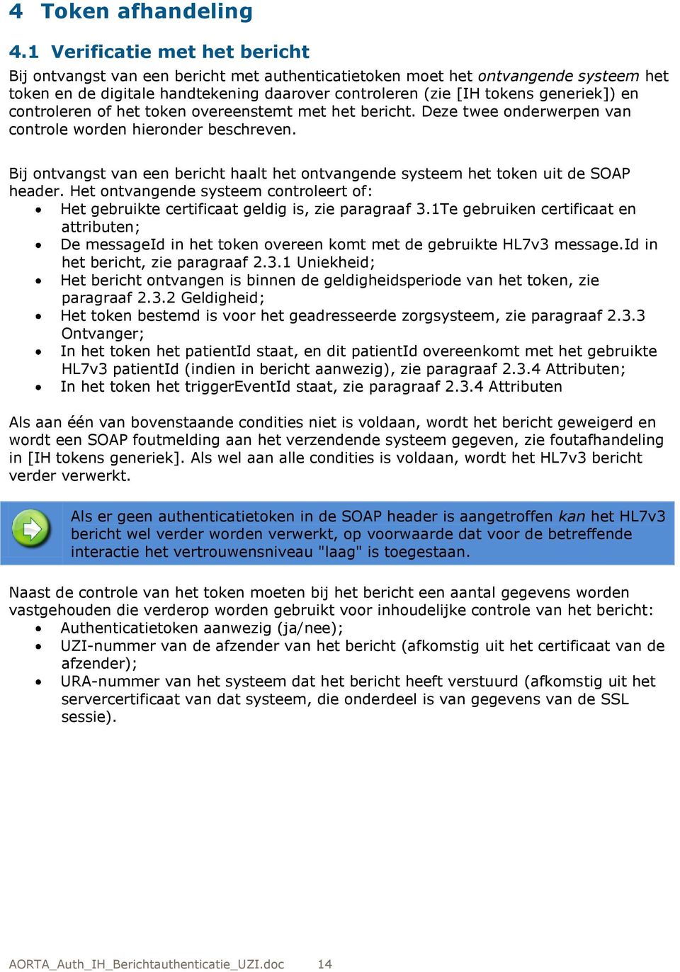 en controleren of het token overeenstemt met het bericht. Deze twee onderwerpen van controle worden hieronder beschreven.