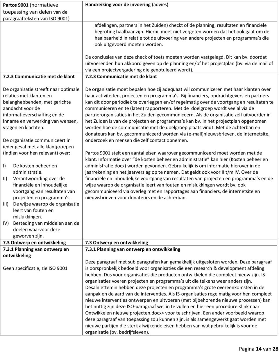 De conclusies van deze check of toets moeten worden vastgelegd. Dit kan bv. doordat uitvoerenden hun akkoord geven op de planning en/of het projectplan (bv.