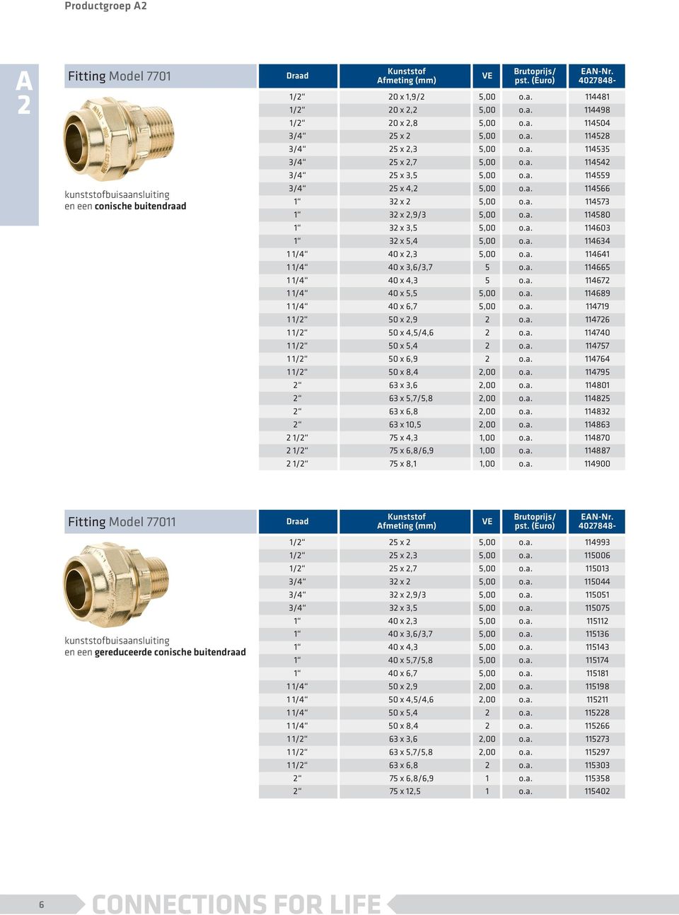 a. 114665 1 1/4 40 x 4,3 5 o.a. 11467 1 1/4 40 x 5,5 5,00 o.a. 114689 1 1/4 40 x 6,7 5,00 o.a. 114719 1 1/ 50 x,9 o.a. 11476 1 1/ 50 x 4,5/4,6 o.a. 114740 1 1/ 50 x 5,4 o.a. 114757 1 1/ 50 x 6,9 o.a. 114764 1 1/ 50 x 8,4,00 o.