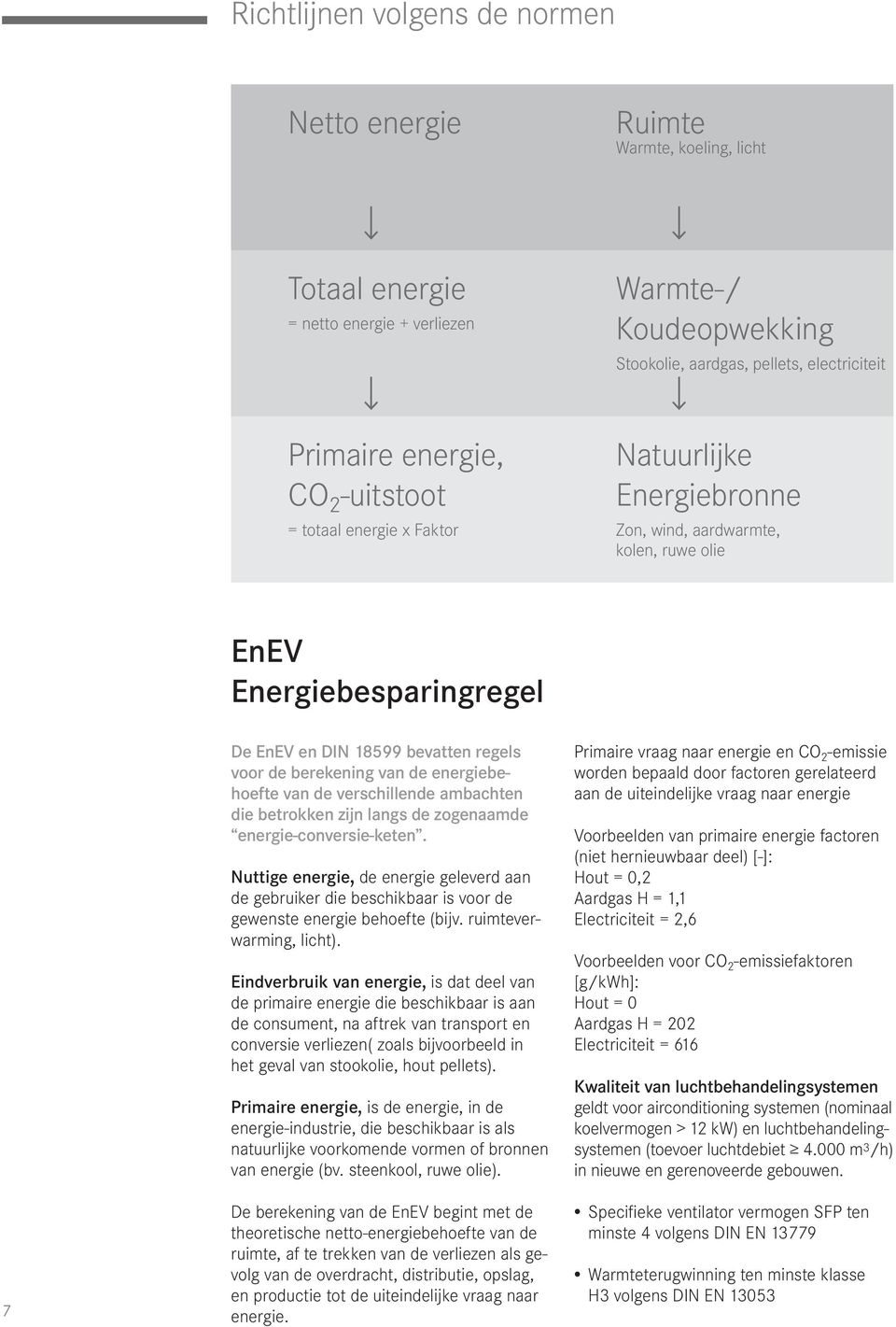 berekening van de energiebehoefte van de verschillende ambachten die betrokken zijn langs de zogenaamde energie-conversie-keten.