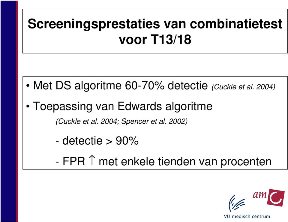 2004) Toepassing van Edwards algoritme (Cuckle et al.