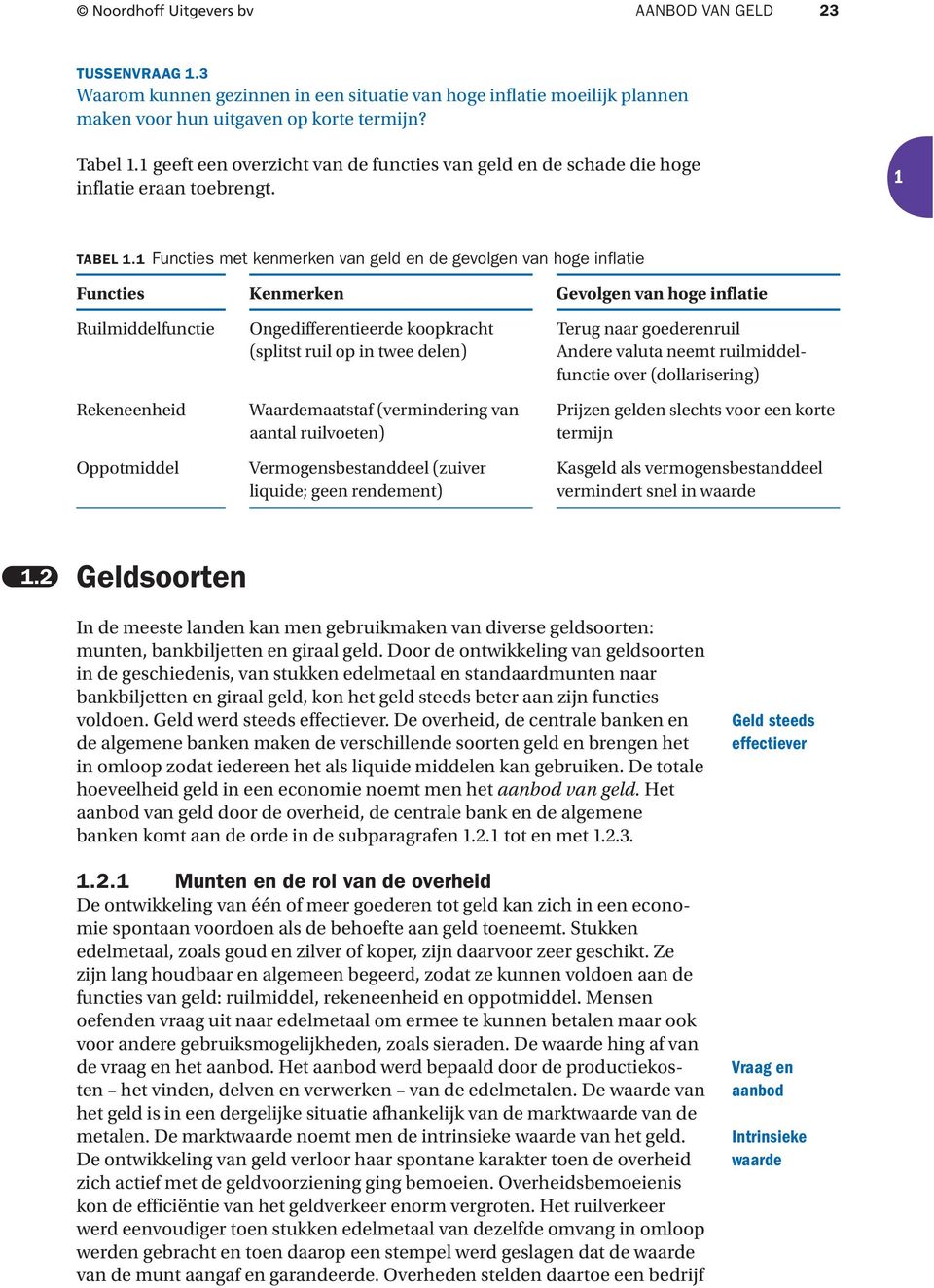 Functies met kenmerken van geld en de gevolgen van hoge inflatie Functies Kenmerken Gevolgen van hoge inflatie Ruilmiddelfunctie Rekeneenheid Oppotmiddel Ongedifferentieerde koopkracht (splitst ruil