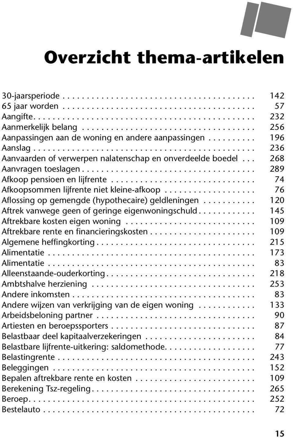 .. 268 Aanvragen toeslagen.................................... 289 Afkoop pensioen en lijfrente.............................. 74 Afkoopsommen lijfrente niet kleine-afkoop.