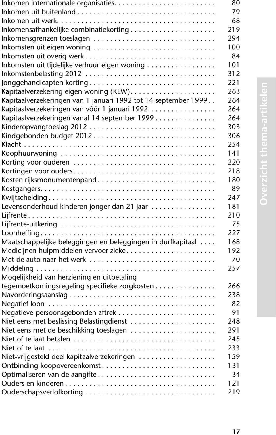 ............................... 84 Inkomsten uit tijdelijke verhuur eigen woning................. 101 Inkomstenbelasting 2012................................ 312 Jonggehandicapten korting.