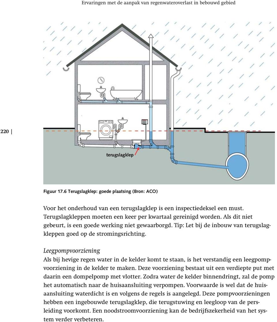 Als dit niet gebeurt, is een goede werking niet gewaarborgd. Tip: Let bij de inbouw van terugslagkleppen goed op de stromingsrichting.