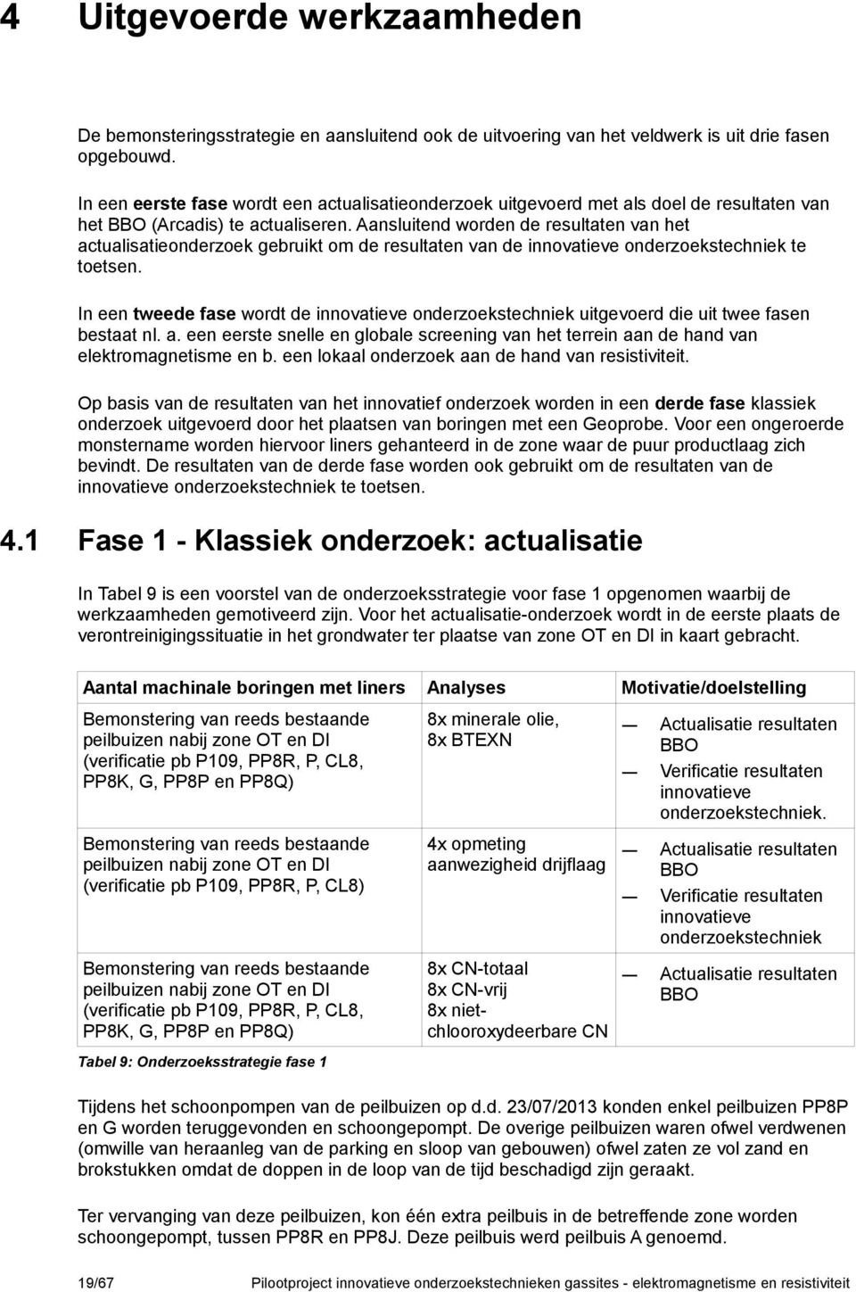 Aansluitend worden de resultaten van het actualisatieonderzoek gebruikt om de resultaten van de innovatieve onderzoekstechniek te toetsen.