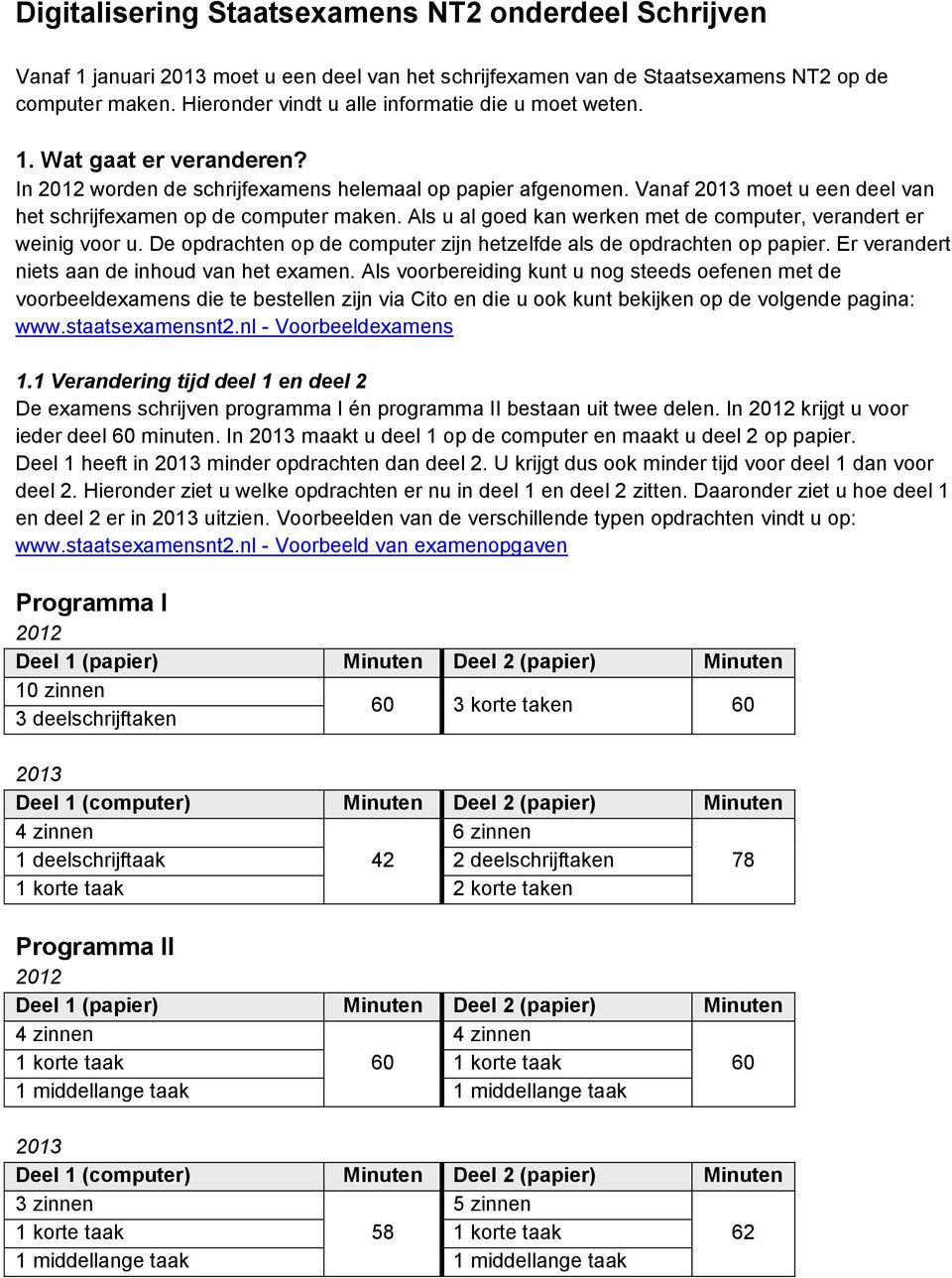 Vanaf 2013 moet u een deel van het schrijfexamen op de computer maken. Als u al goed kan werken met de computer, verandert er weinig voor u.