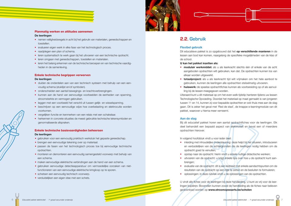 Dit educatieve pakket is zo opgebouwd dat het op verschillende manieren in de leren systematisch te werk gaan bij het uitvoeren van een technische opdracht.