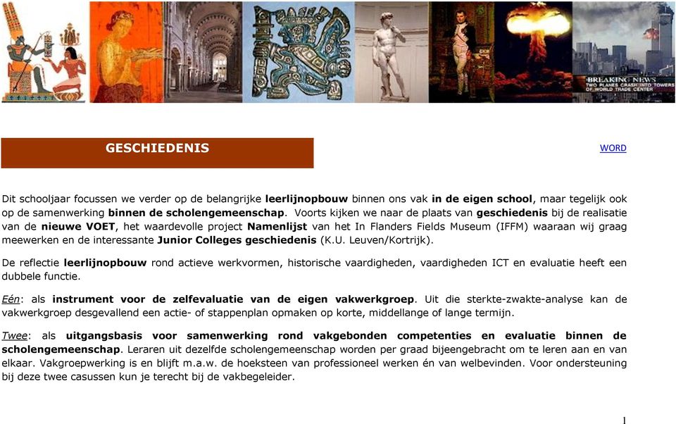interessante Junior Colleges geschiedenis (K.U. Leuven/Kortrijk).