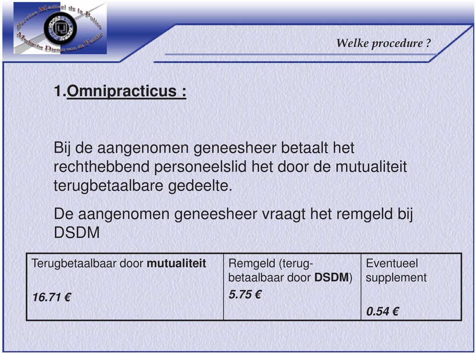 personeelslid het door de mutualiteit terugbetaalbare gedeelte.