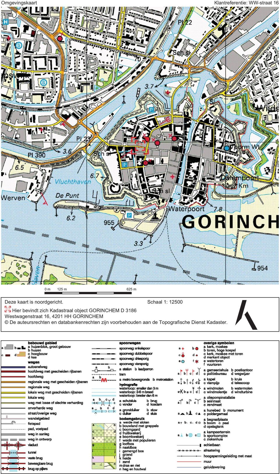 Schaal 1: 12500 Hier bevindt zich Kadastraal object GORINCHEM D 3186