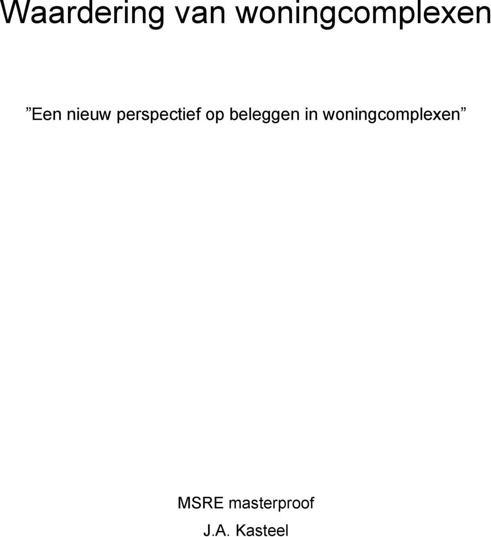 perspectief op beleggen in