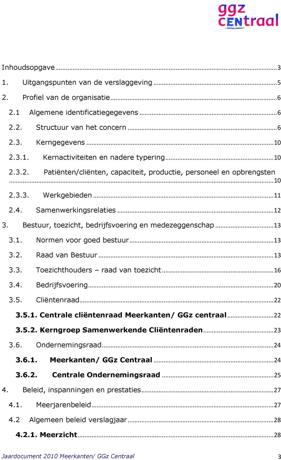 Bestuur, toezicht, bedrijfsvoering en medezeggenschap...13 3.1. Normen voor goed bestuur...13 3.2. Raad van Bestuur...13 3.3. Toezichthouders raad van toezicht...16 3.4. Bedrijfsvoering...20 3.5.