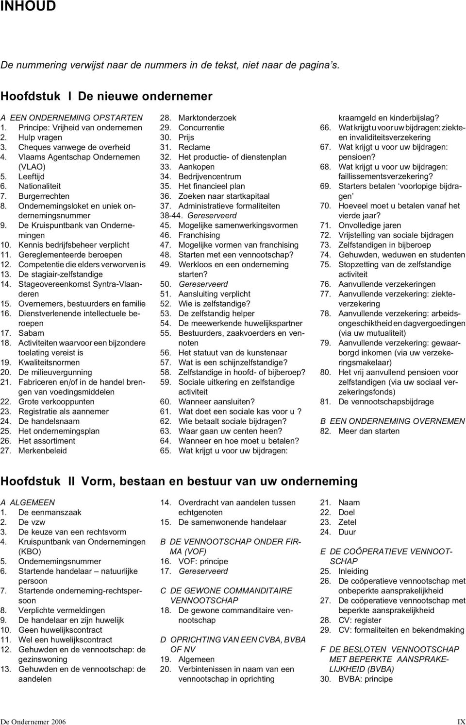 Competentie die elders verworven is 13. De stagiair-zelfstandige 14. Stageovereenkomst Syntra- 15. Overnemers, bestuurders en familie 16. Dienstverlenende intellectuele beroepen 17. Sabam 18.