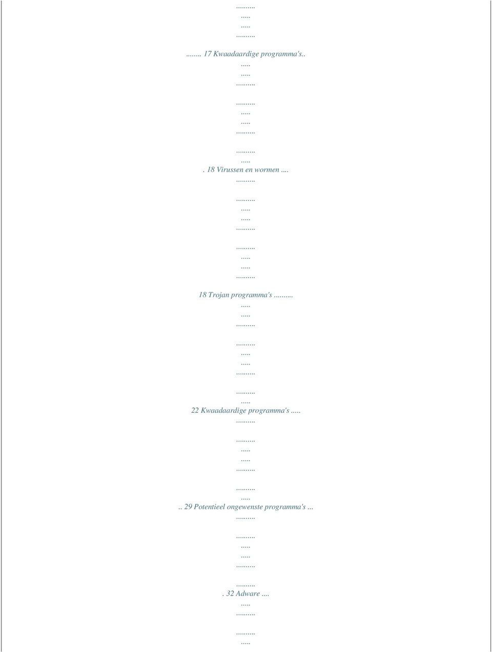 .. 18 Trojan programma's 22 Kwaadaardige