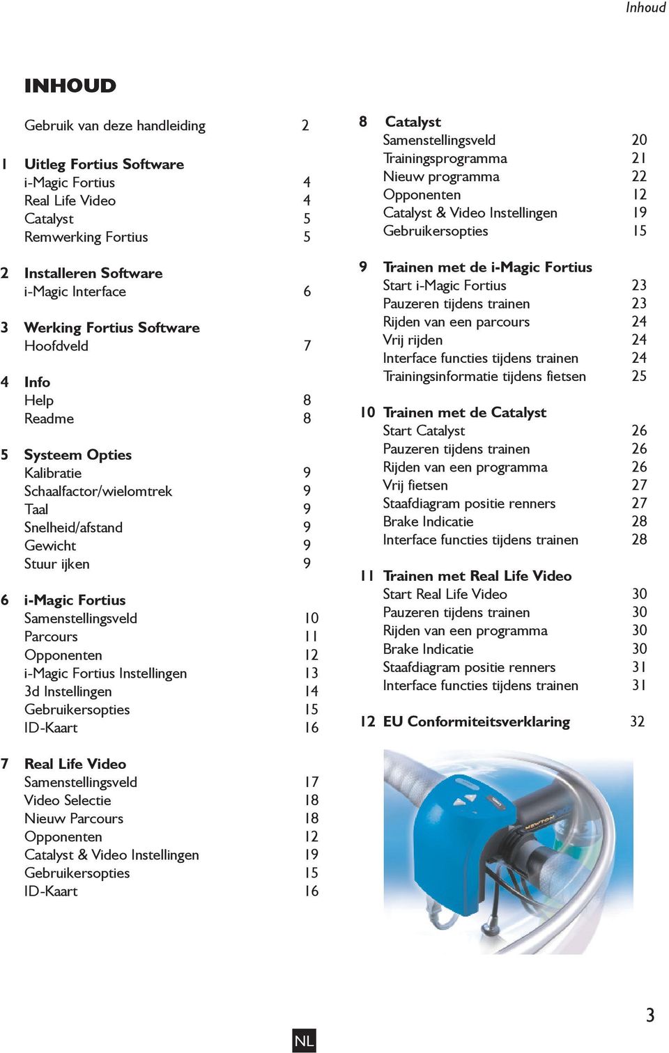 11 Opponenten 12 i-magic Fortius Instellingen 13 3d Instellingen 14 Gebruikersopties 15 ID-Kaart 16 8 Catalyst Samenstellingsveld 20 Trainingsprogramma 21 Nieuw programma 22 Opponenten 12 Catalyst &