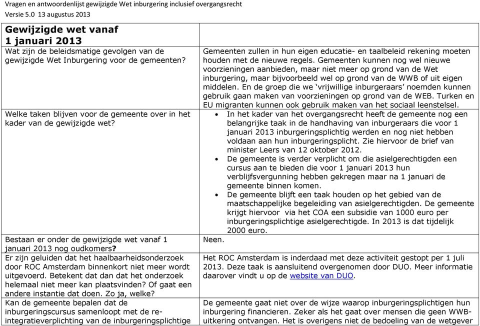 Er zijn geluiden dat het haalbaarheidsonderzoek door ROC Amsterdam binnenkort niet meer wordt uitgevoerd. Betekent dat dan dat het onderzoek helemaal niet meer kan plaatsvinden?