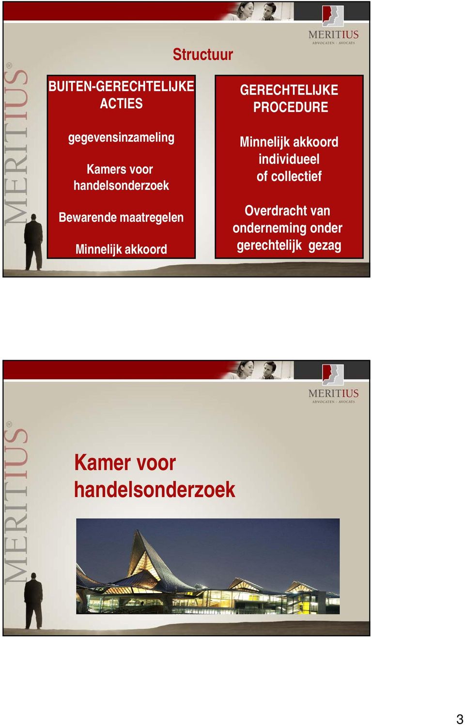 GERECHTELIJKE PROCEDURE Minnelijk akkoord individueel of collectief