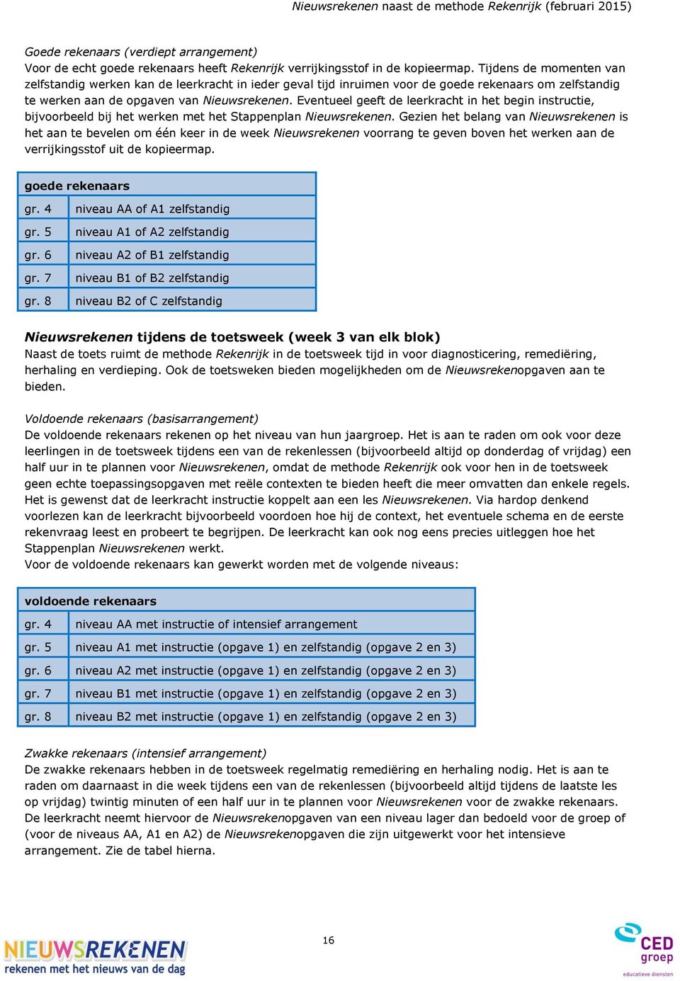 Eventueel geeft de leerkracht in het begin instructie, bijvoorbeeld bij het werken met het Stappenplan Nieuwsrekenen.