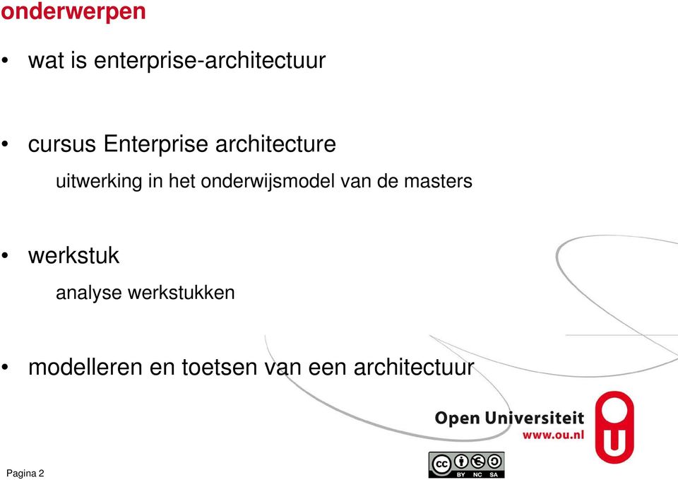 onderwijsmodel van de masters werkstuk analyse