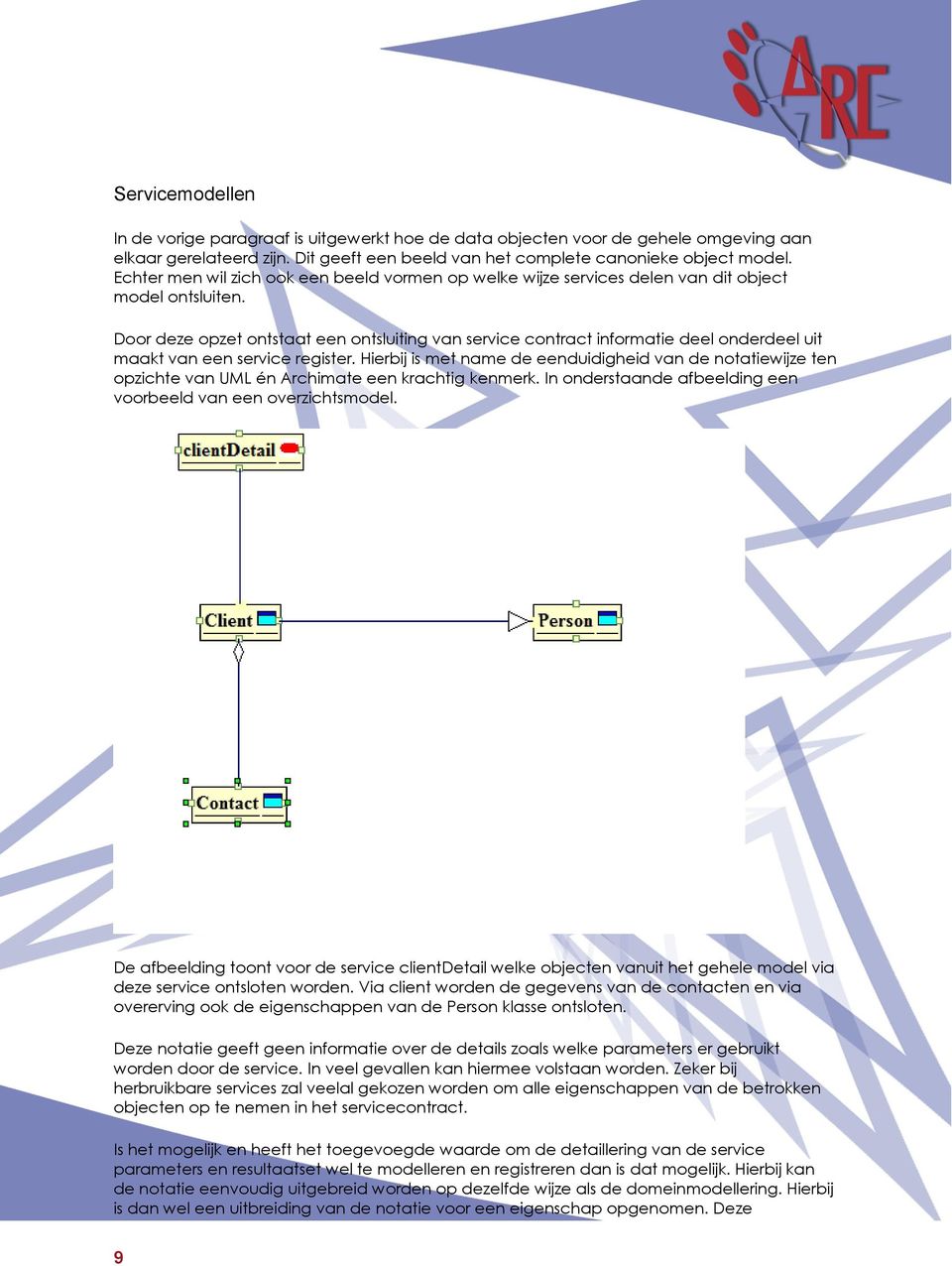 Door deze opzet ontstaat een ontsluiting van service contract informatie deel onderdeel uit maakt van een service register.