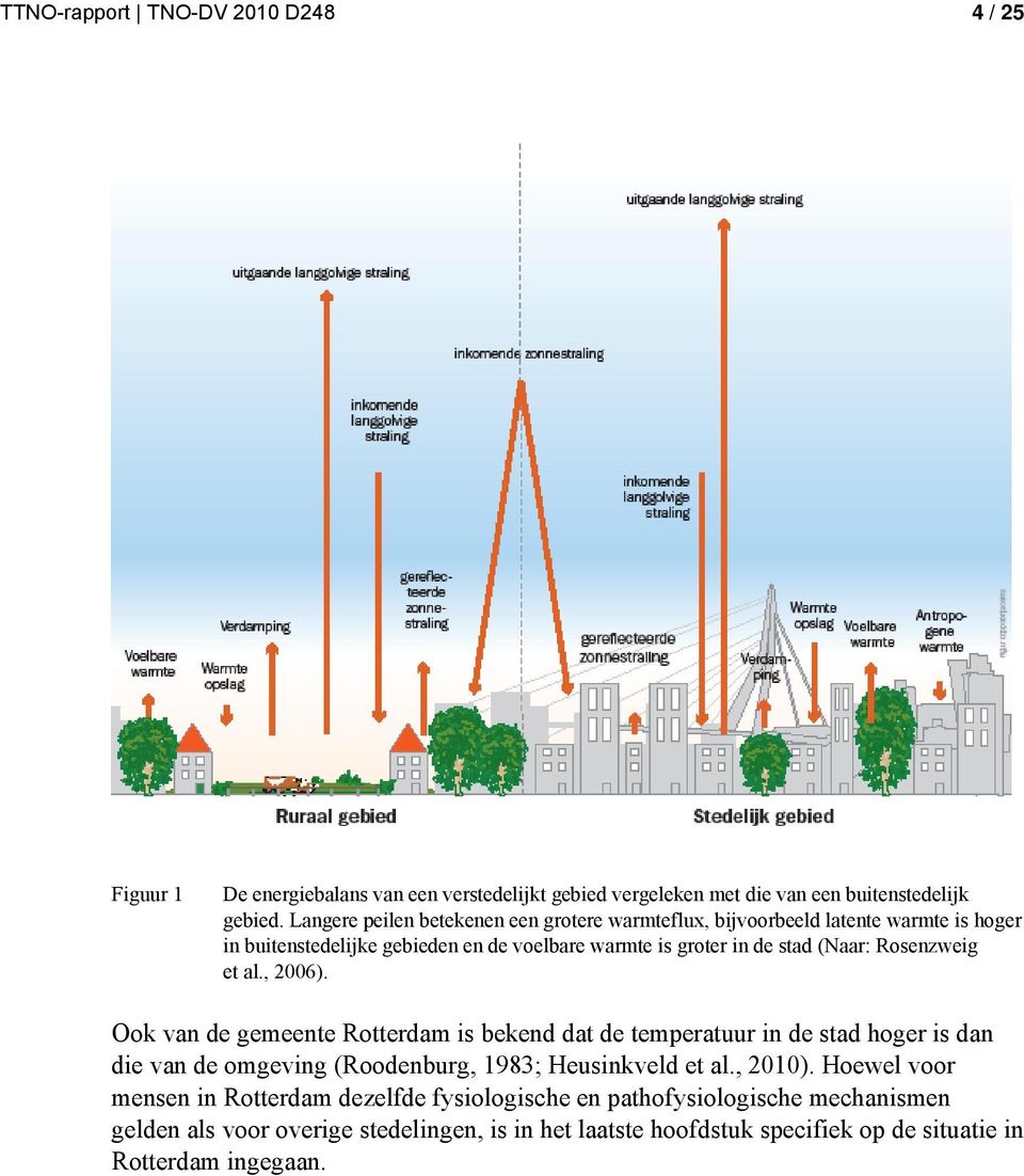 Rosenzweig et al., 2006). Ook van de gemeente Rotterdam is bekend dat de temperatuur in de stad hoger is dan die van de omgeving (Roodenburg, 1983; Heusinkveld et al.