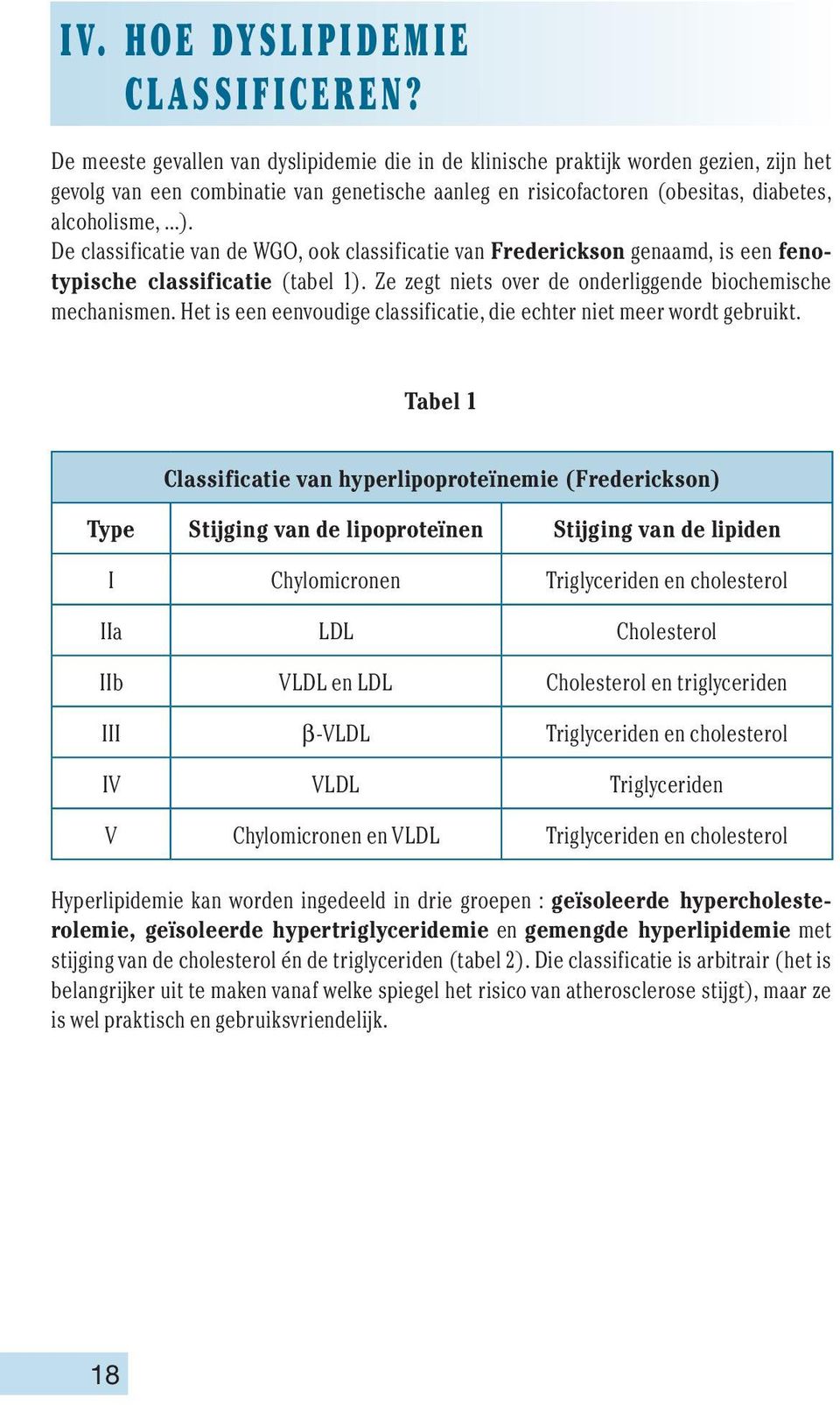 De classificatie van de WGO, ook classificatie van Frederickson genaamd, is een fenotypische classificatie (tabel 1). Ze zegt niets over de onderliggende biochemische mechanismen.