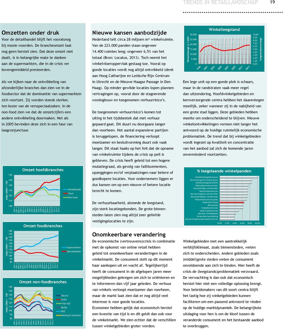 Als we kijken naar de ontwikkeling van afzonderlijke branches dan zien we in de foodsector dat de dominantie van supermarkten zich voortzet.