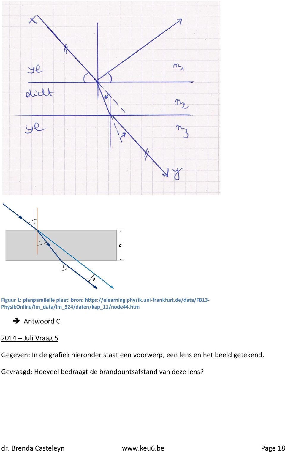 htm Antwoord C 2014 Juli Vraag 5 Gegeven: In de grafiek hieronder staat een voorwerp, een